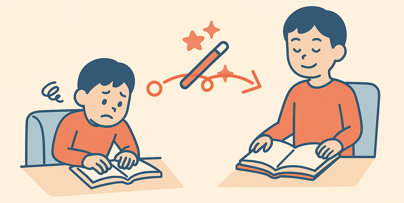 リビングとキッチン：包丁の音に気づく子ども（IF-THENのイメージ）